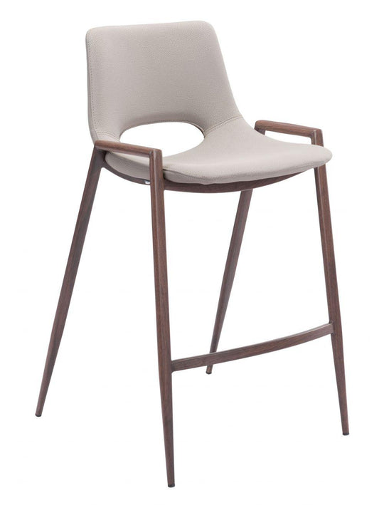 Zuo Desi Counter Chair (Set of 2) Beige & Walnut BAR STOOLS + COUNTER STOOLS