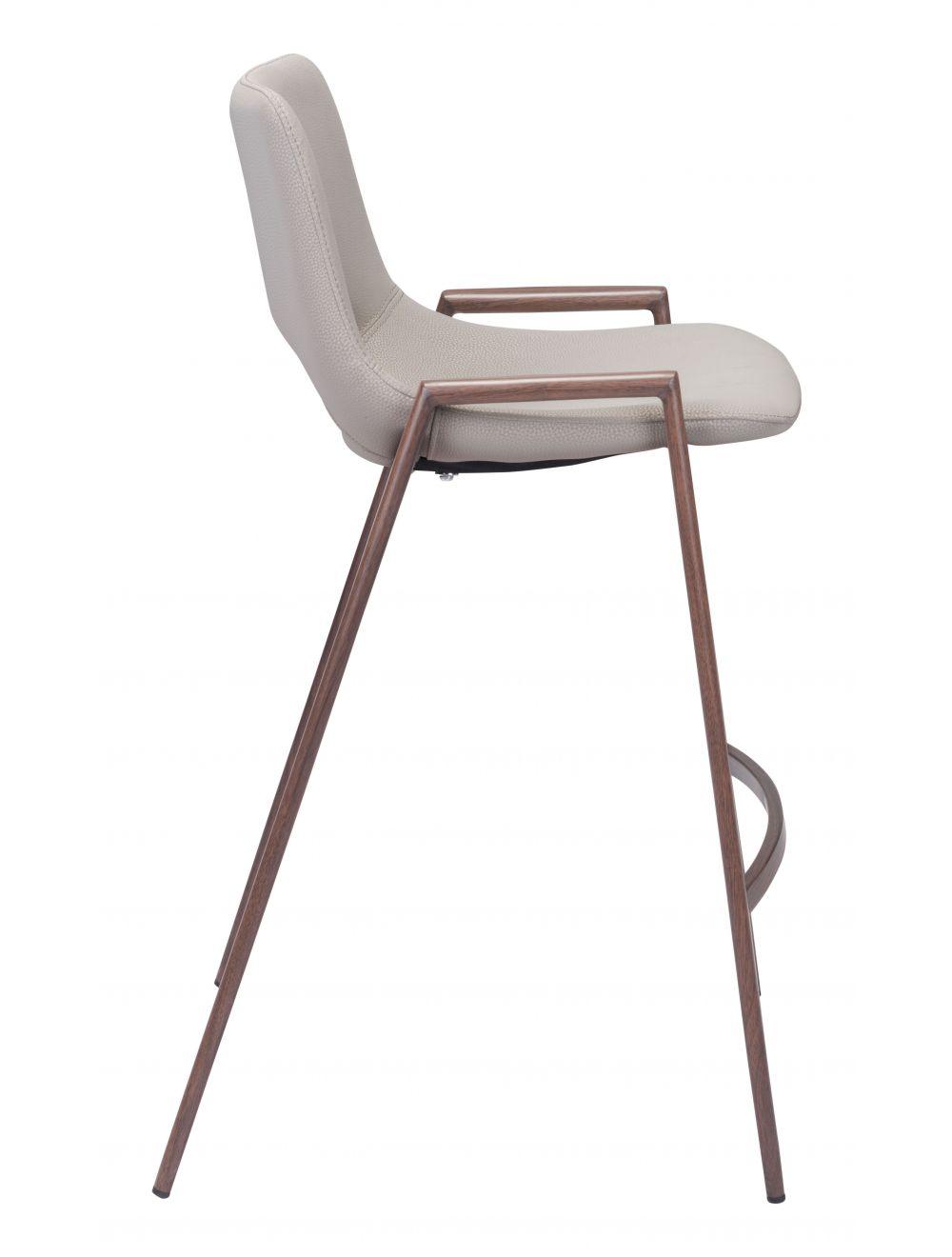Zuo Desi Counter Chair (Set of 2) Beige & Walnut BAR STOOLS + COUNTER STOOLS