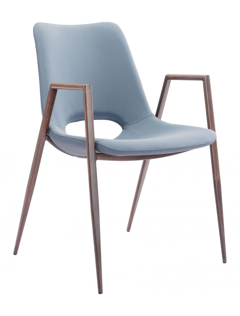 Zuo Desi Dining Chair (Set of 2) Gray & Walnut DINING CHAIRS