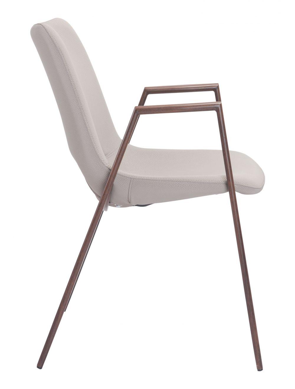 Zuo Desi Dining Chair (Set of 2) Beige & Walnut DINING CHAIRS