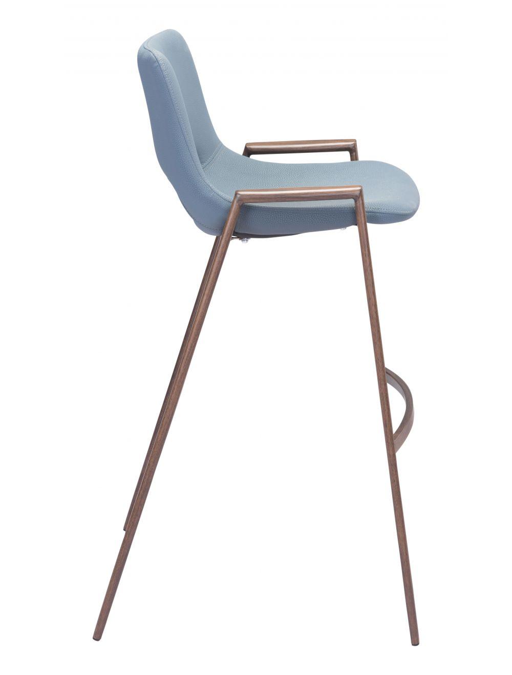 Zuo Desi Bar Chair (Set of 2) Gray & Walnut BAR STOOLS + COUNTER STOOLS