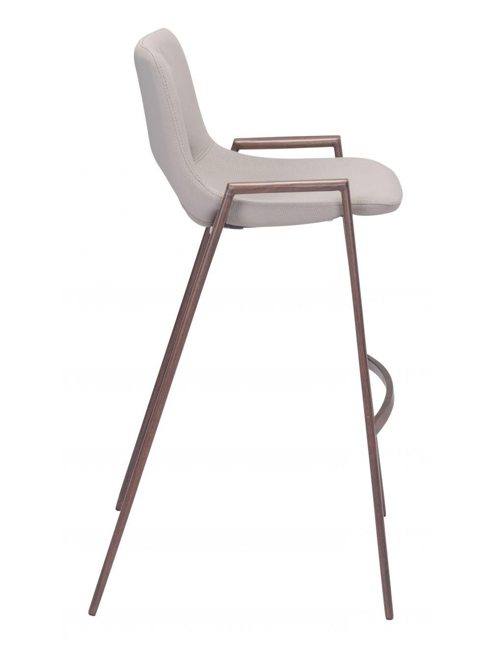 Zuo Desi Bar Chair (Set of 2) Beige & Walnut BAR STOOLS + COUNTER STOOLS