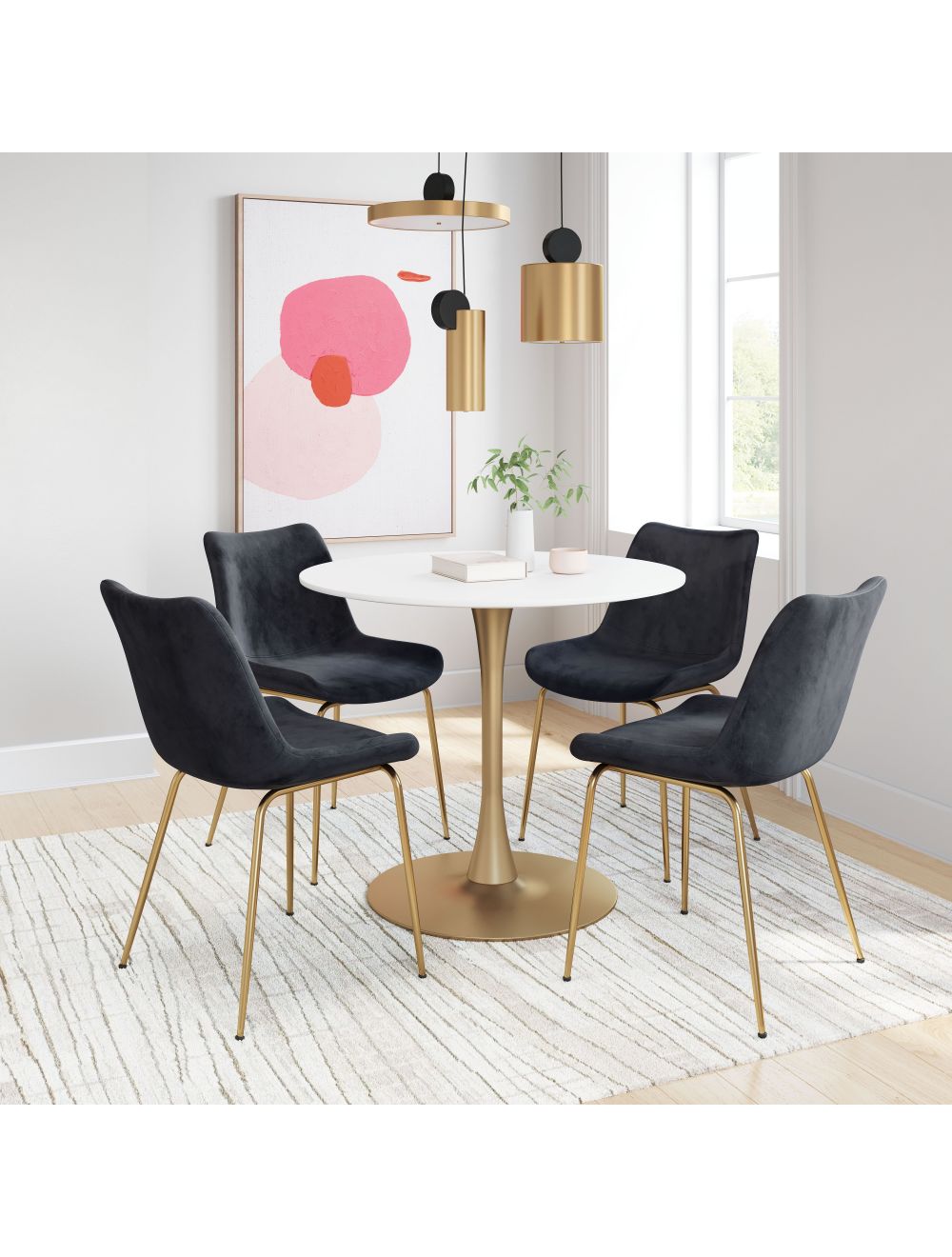 Tony Dining Chair (Set of 2) Black & Gold