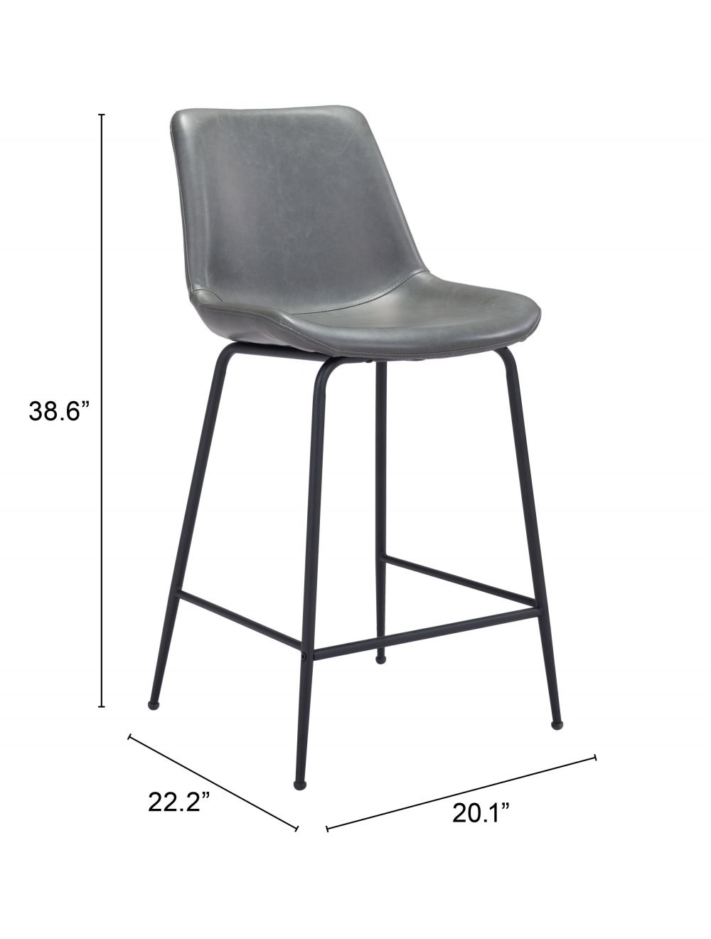 Byron Counter Chair Gray