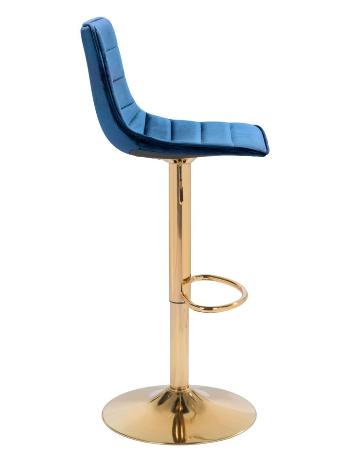 Prima Bar Chair Dark Blue & Gold