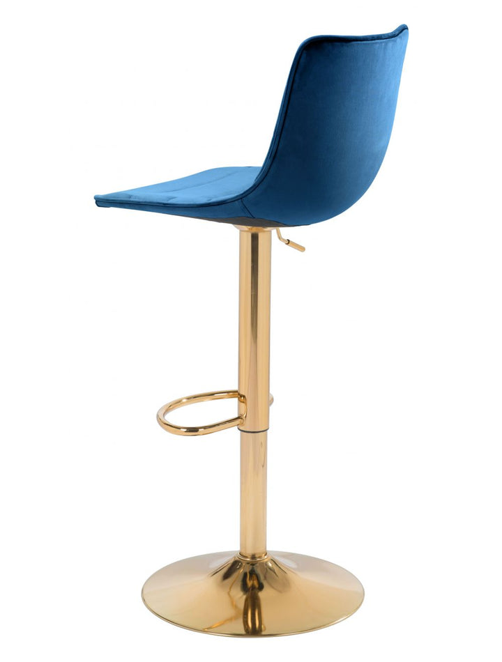 Prima Bar Chair Dark Blue & Gold