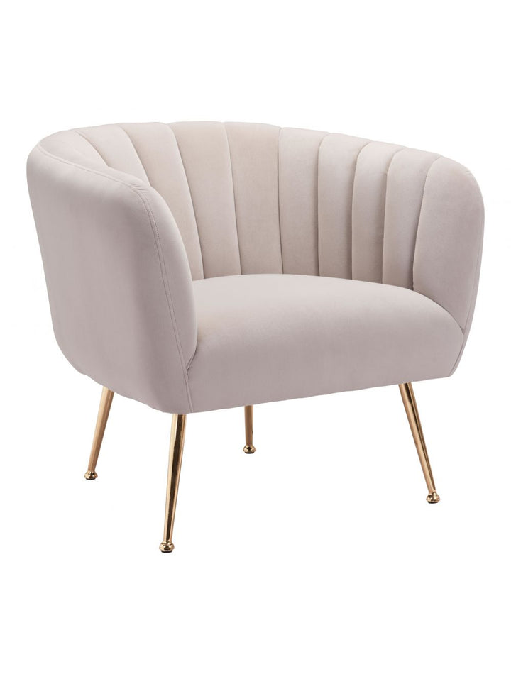 Deco Accent Chair Beige & Gold