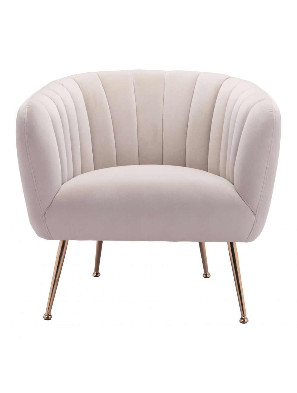 Deco Accent Chair Beige & Gold