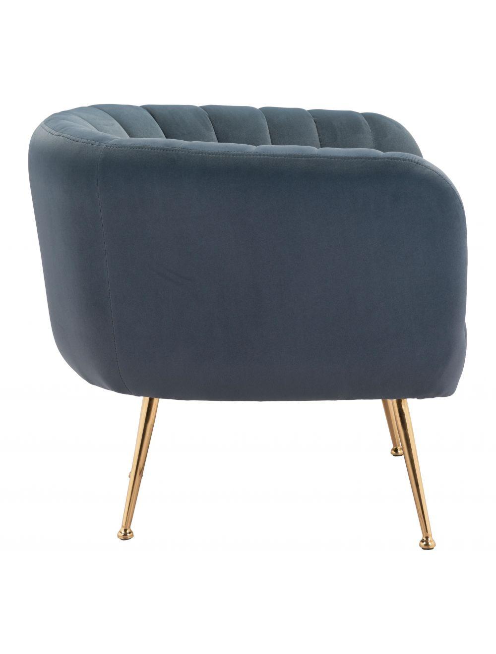 Zuo Deco Accent Chair Gray & Gold ACCENT + LOUNGE CHAIRS