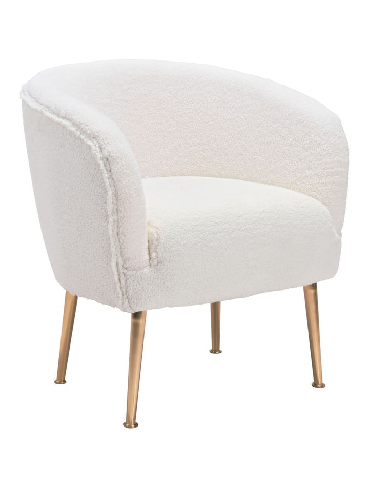 Sherpa Accent Chair Beige & Gold