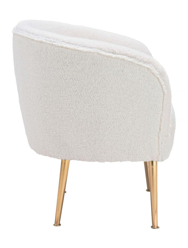 Sherpa Accent Chair Beige & Gold