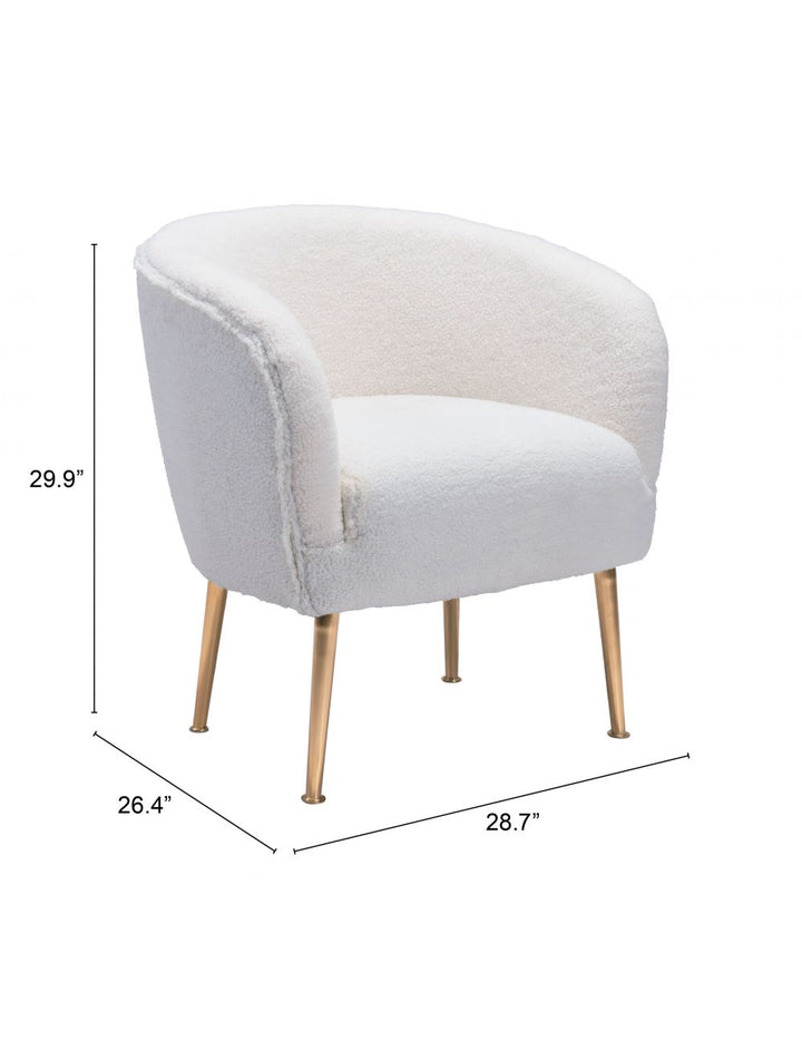 Sherpa Accent Chair Beige & Gold