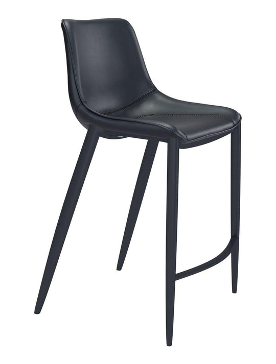 Zuo Magnus Bar Chair (Set of 2) Black BAR STOOLS + COUNTER STOOLS