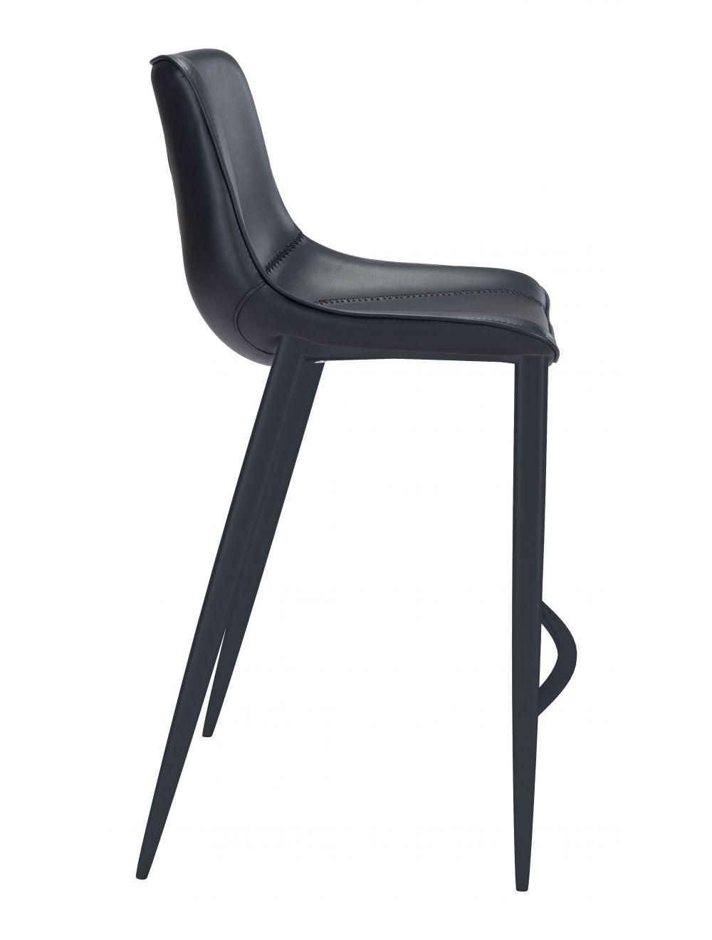 Zuo Magnus Bar Chair (Set of 2) Black BAR STOOLS + COUNTER STOOLS