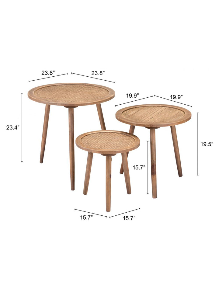 Paul Accent Tables Set of 3 Natural