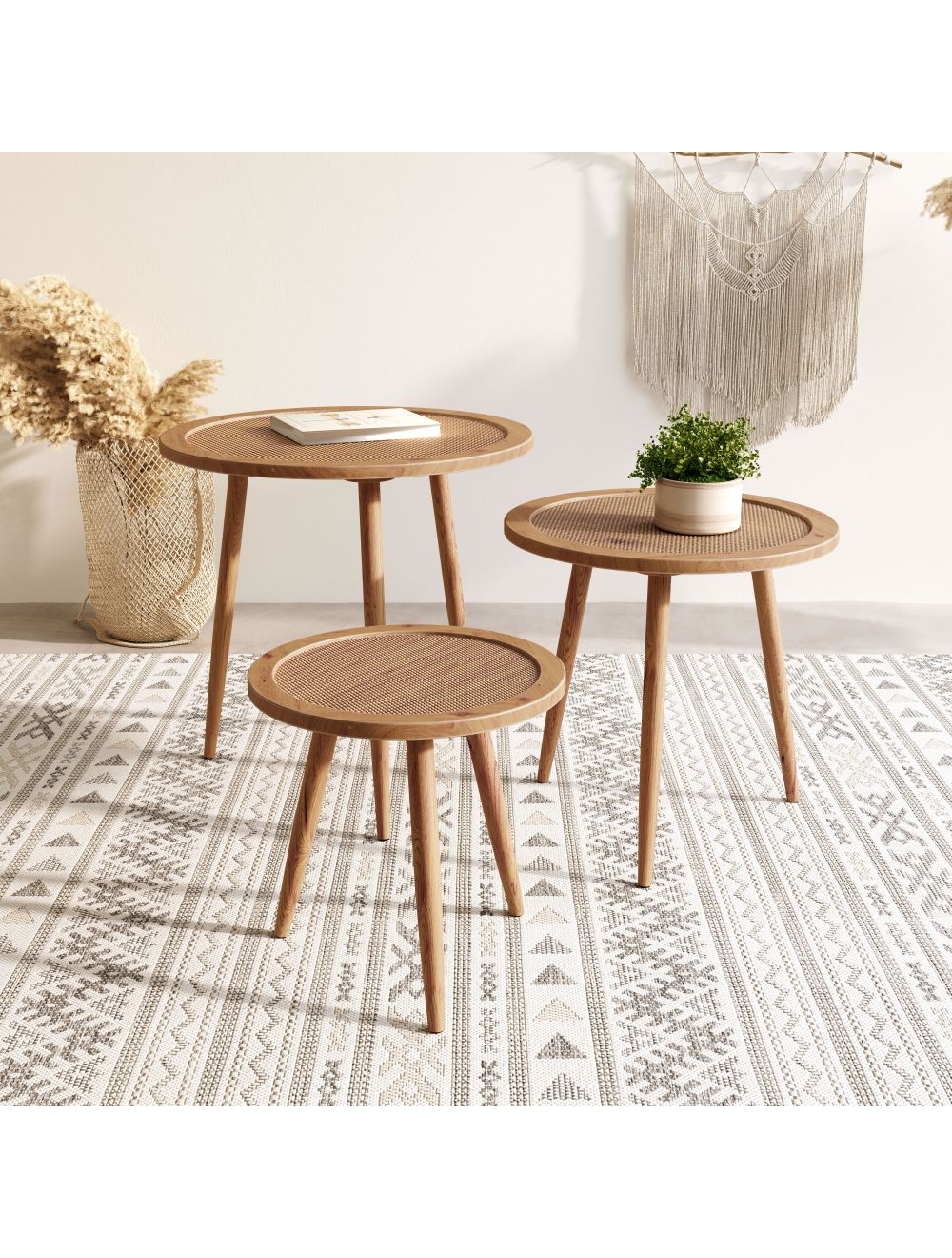 Paul Accent Tables Set of 3 Natural