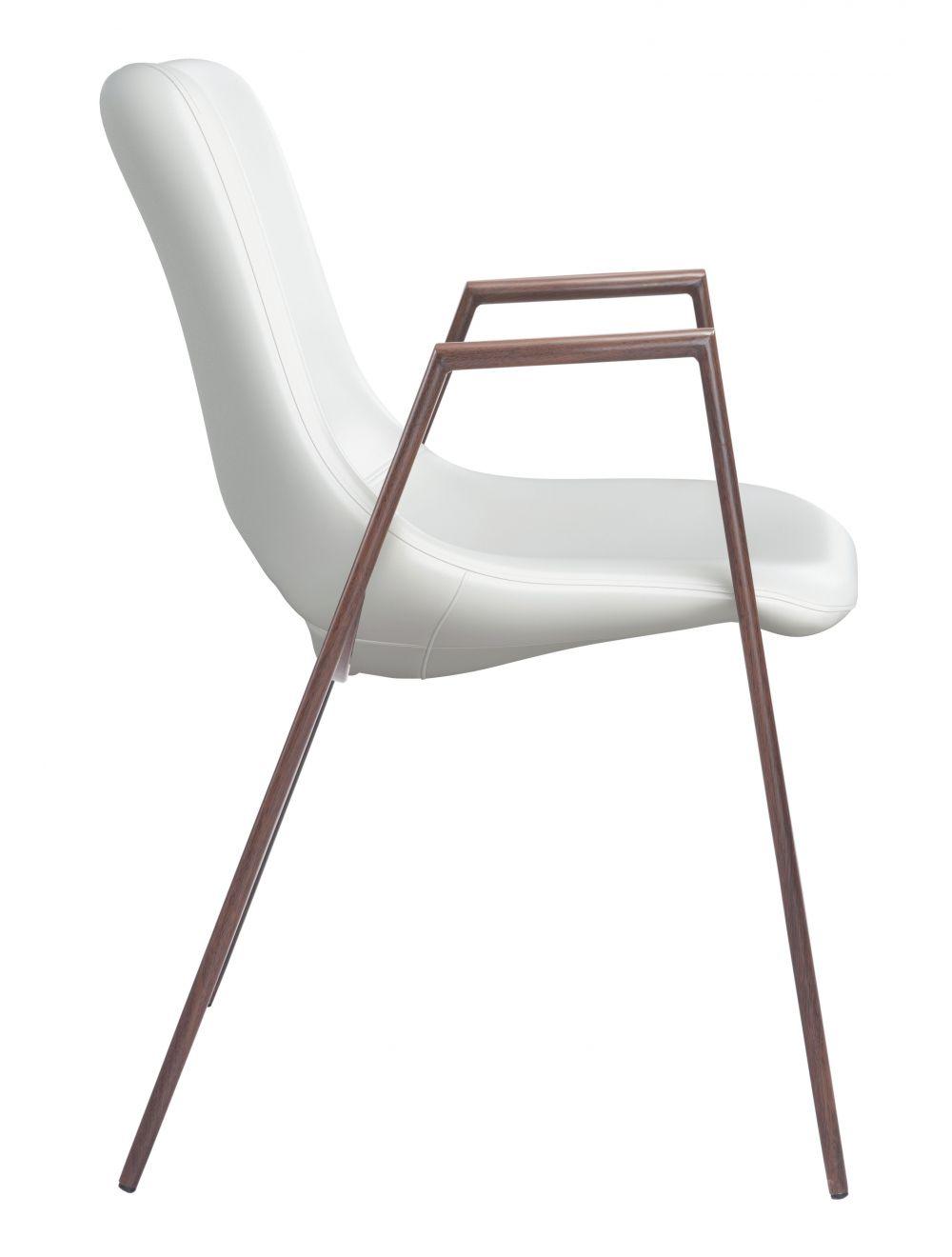 Zuo Desi Dining Chair (Set of 2) White & Walnut DINING CHAIRS