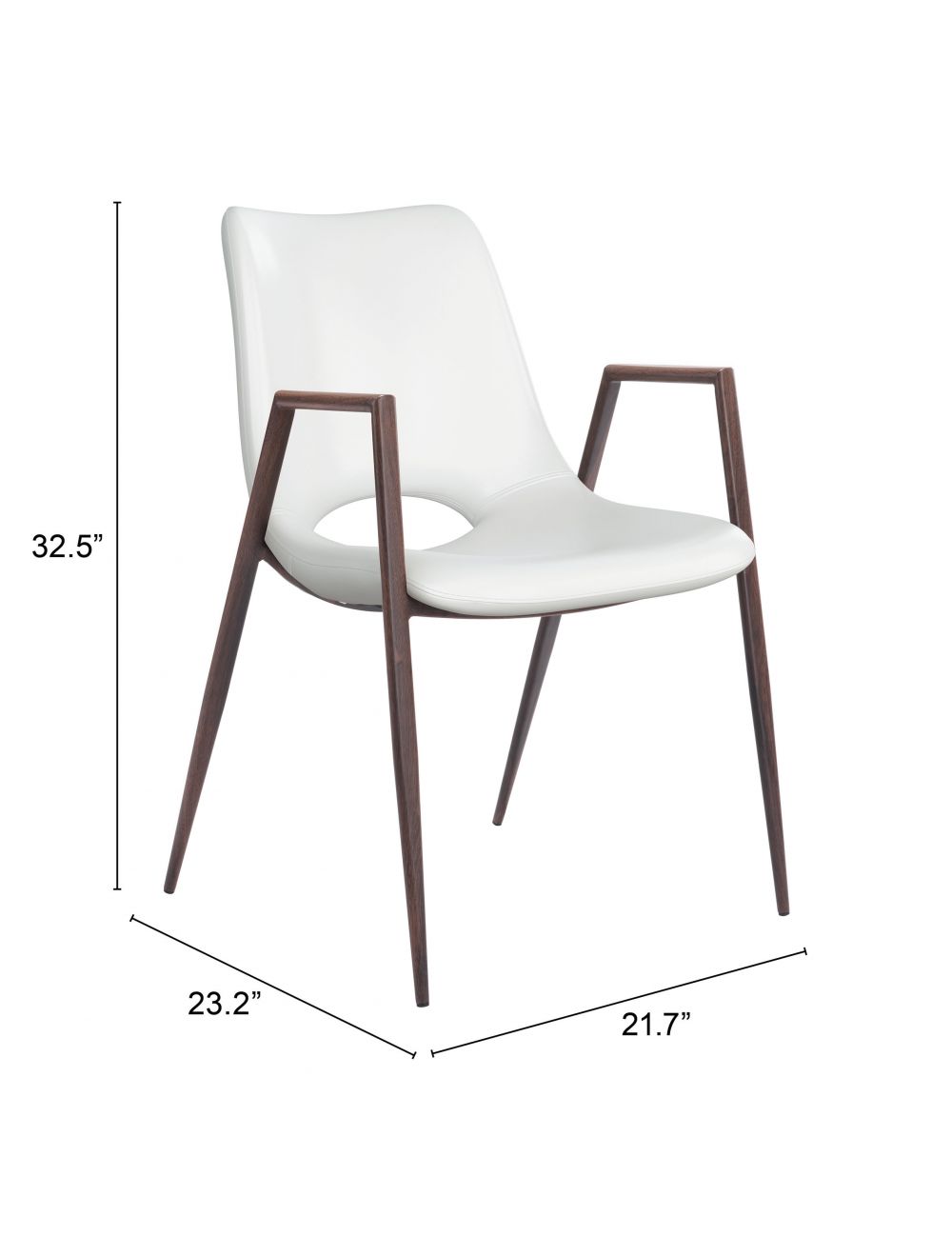 Desi Dining Chair (Set of 2) White & Walnut