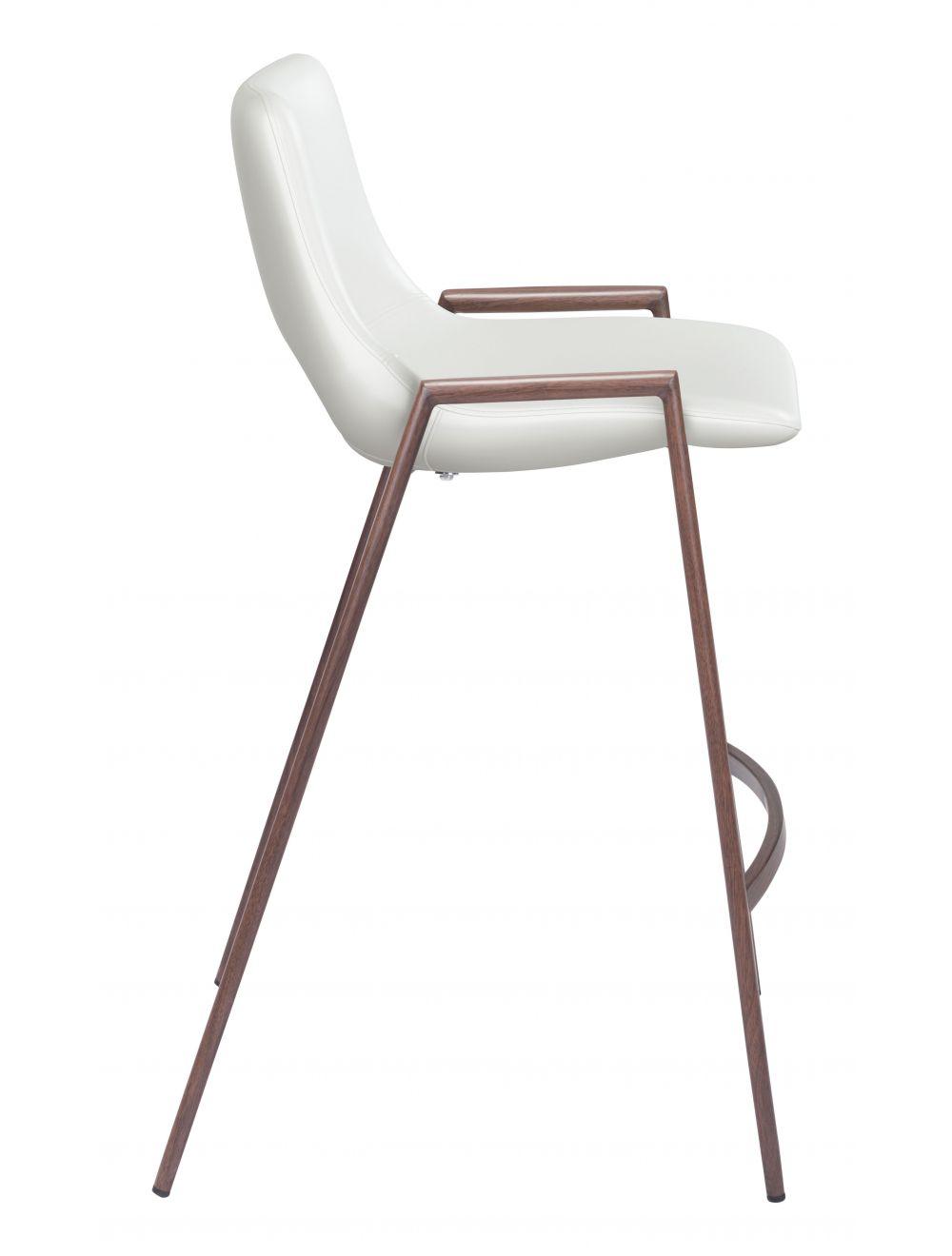 Zuo Desi Counter Chair (Set of 2) White & Walnut BAR STOOLS + COUNTER STOOLS