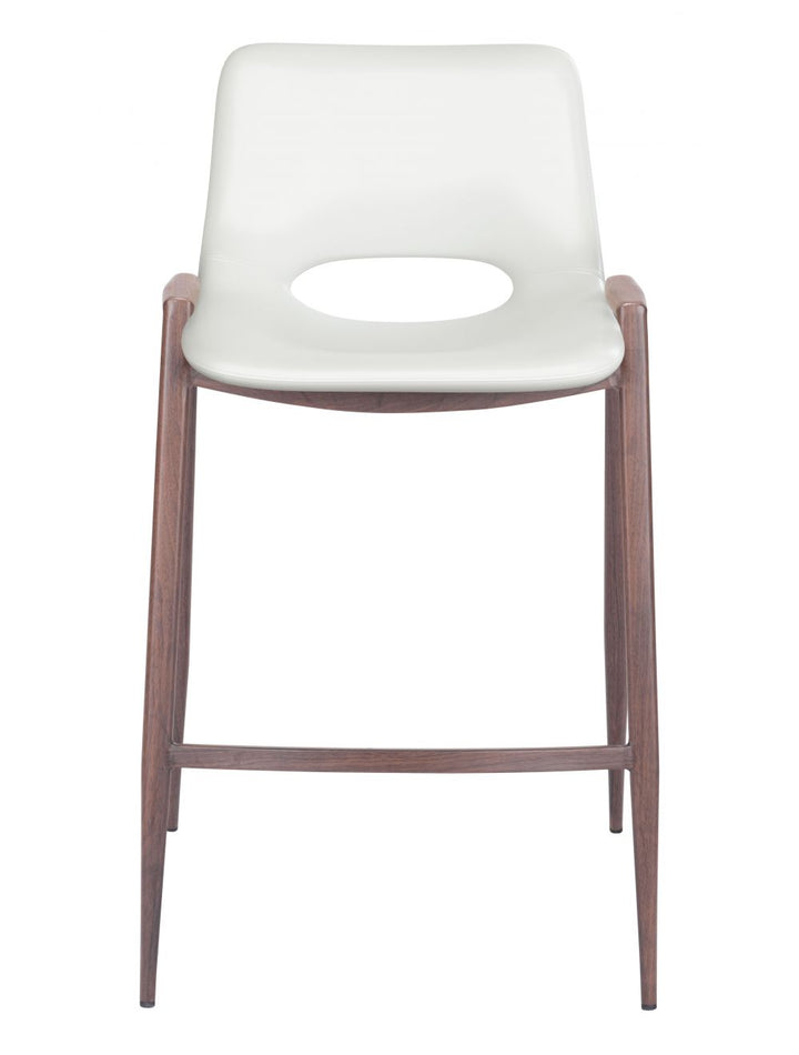 Desi Counter Chair (Set of 2) White & Walnut