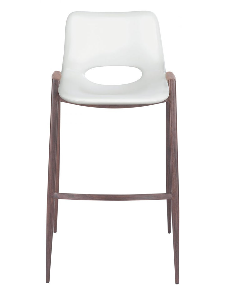 Desi Bar Chair (Set of 2) White & Walnut