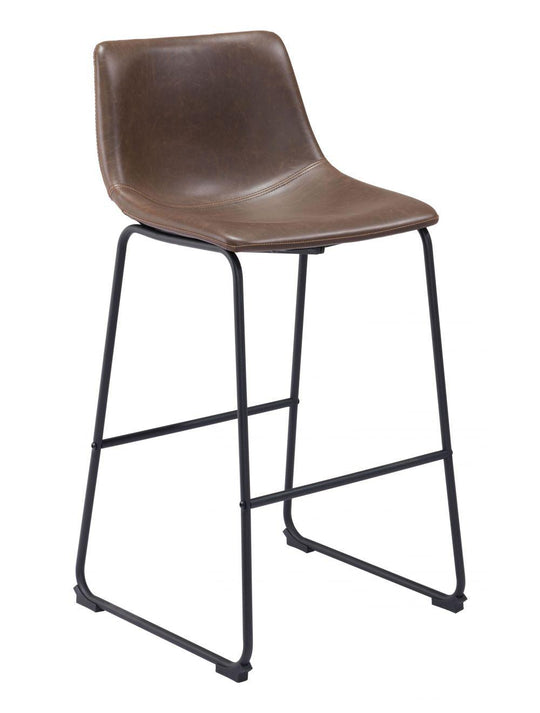 Zuo Smart Bar Chair (Set of 2) Vintage Espresso BAR STOOLS + COUNTER STOOLS