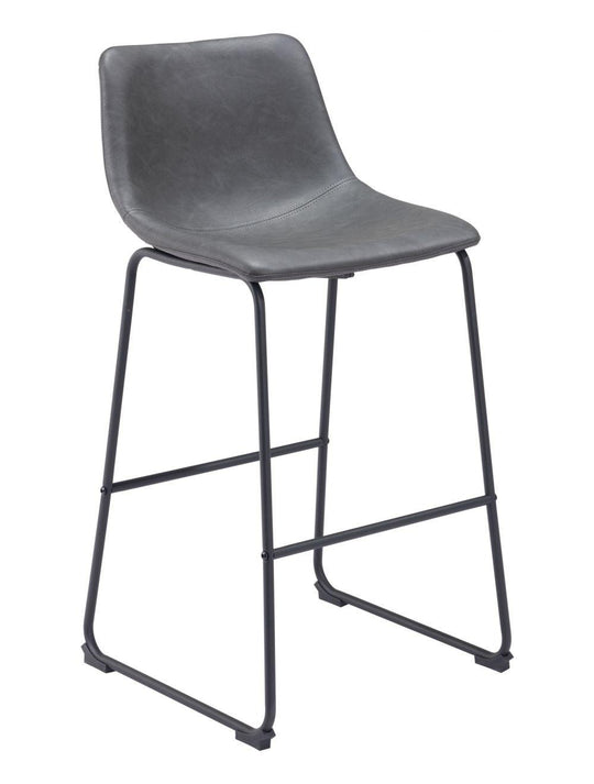 Zuo Smart Bar Chair (Set of 2) Charcoal BAR STOOLS + COUNTER STOOLS