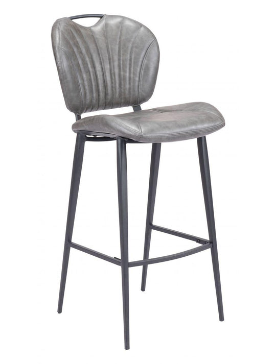 Zuo Terrence Bar Chair Vintage Gray BAR STOOLS + COUNTER STOOLS