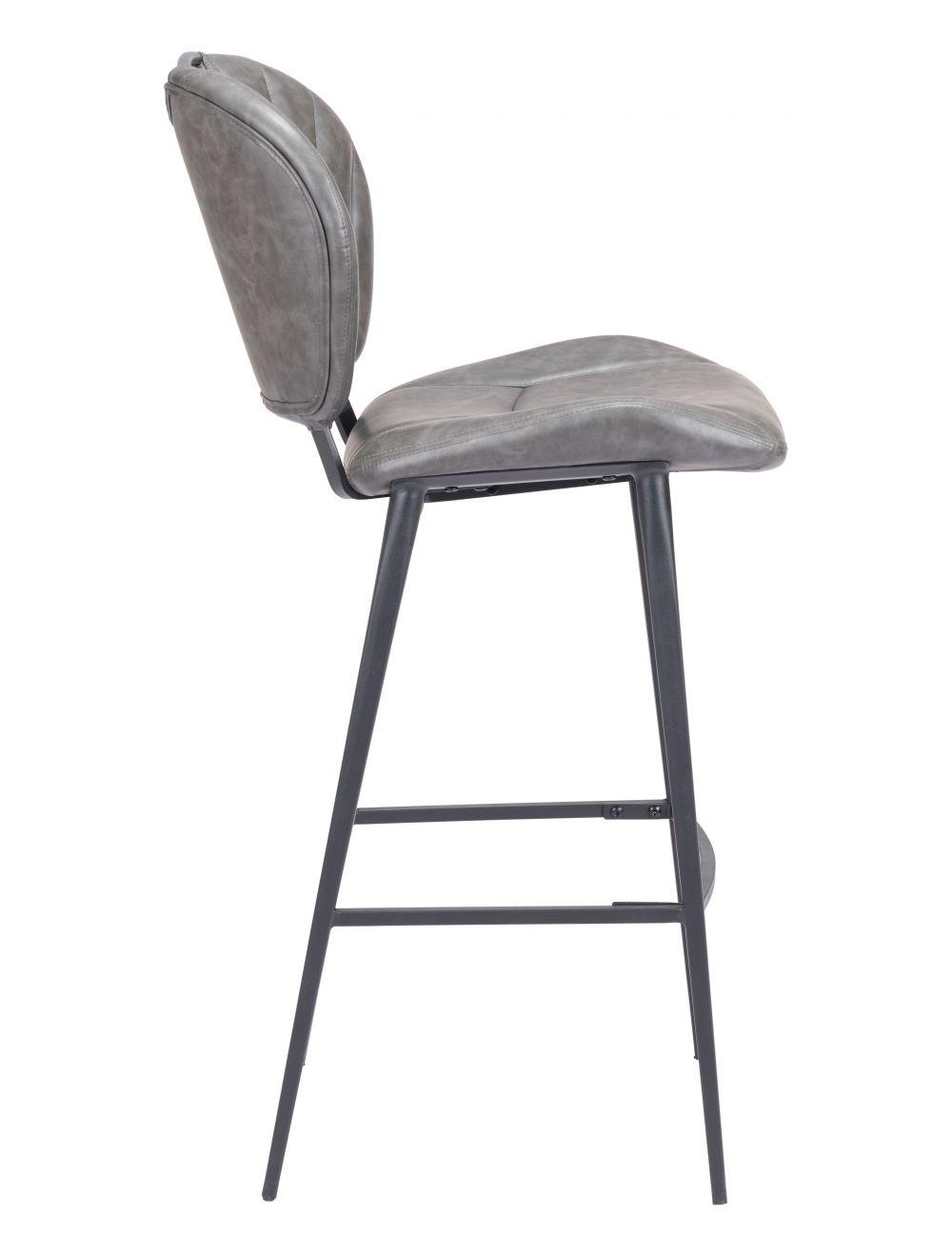 Zuo Terrence Bar Chair Vintage Gray BAR STOOLS + COUNTER STOOLS