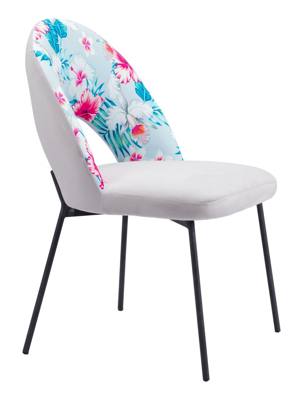 Torrey Dining Chair (Set of 2) Multicolor Print & Gray