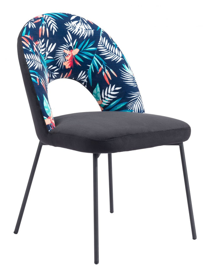 Merion Dining Chair (Set of 2) Multicolor Print & Black