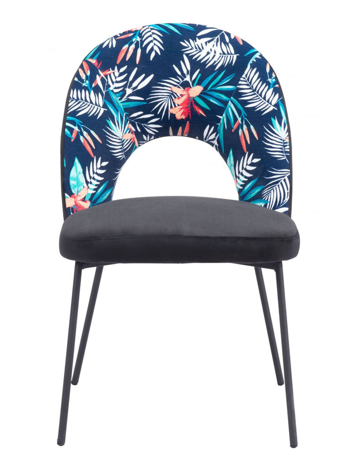 Merion Dining Chair (Set of 2) Multicolor Print & Black