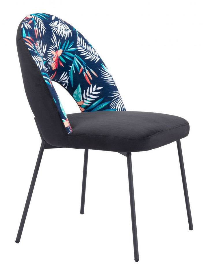 Merion Dining Chair (Set of 2) Multicolor Print & Black