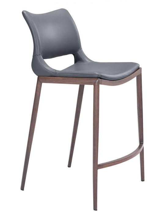 Zuo Ace Counter Chair (Set of 2) Dark Gray & Walnut BAR STOOLS + COUNTER STOOLS