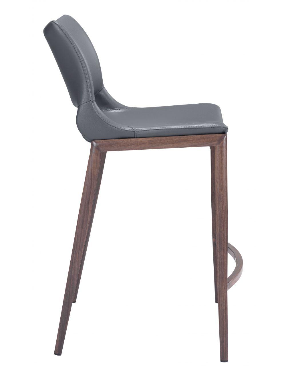 Zuo Ace Counter Chair (Set of 2) Dark Gray & Walnut BAR STOOLS + COUNTER STOOLS