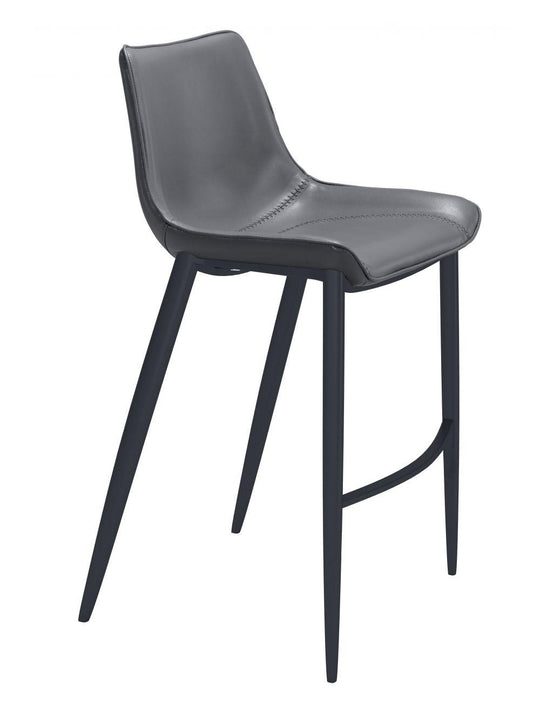 Zuo Magnus Bar Chair (Set of 2) Dark Gray & Black BAR STOOLS + COUNTER STOOLS
