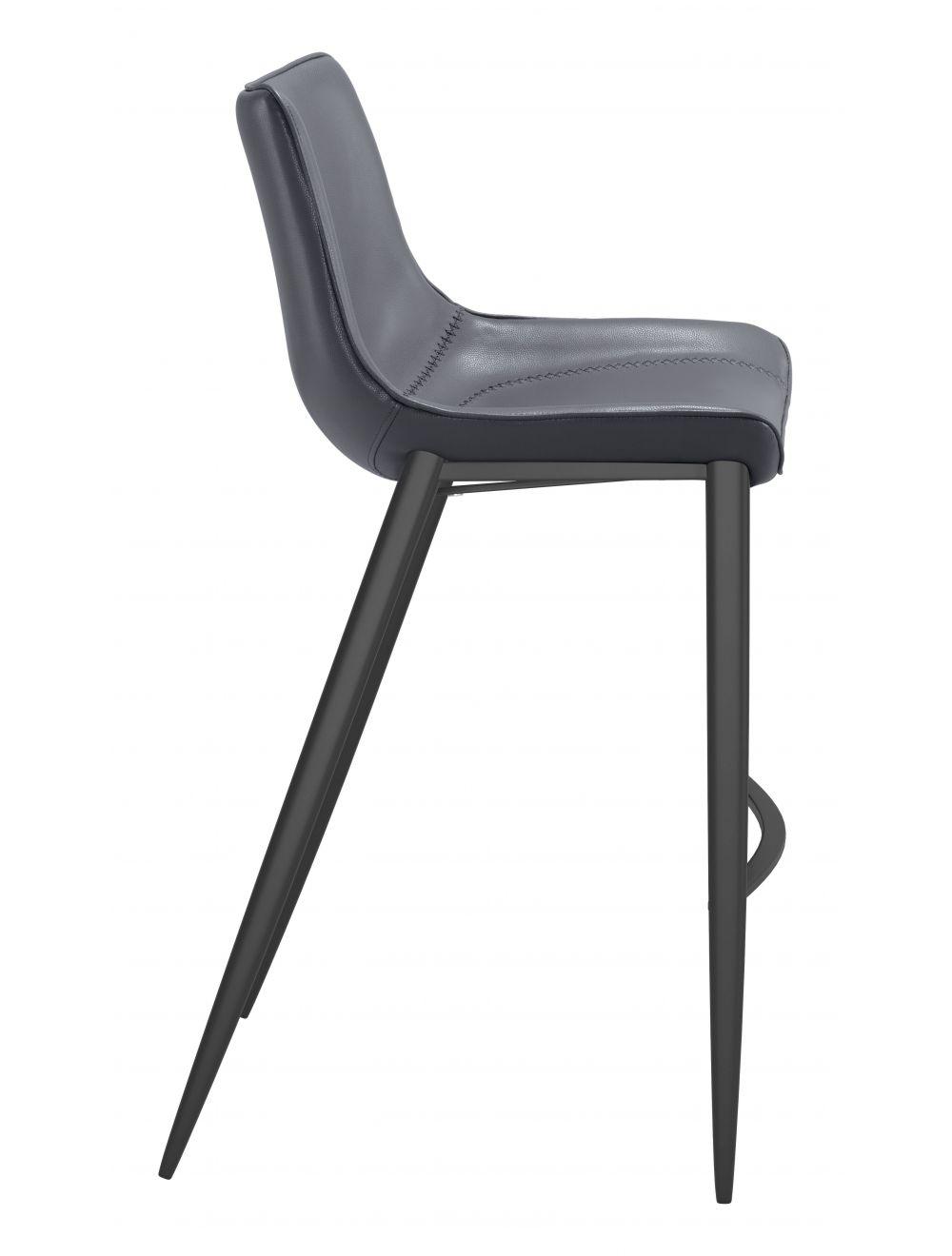 Zuo Magnus Bar Chair (Set of 2) Dark Gray & Black BAR STOOLS + COUNTER STOOLS