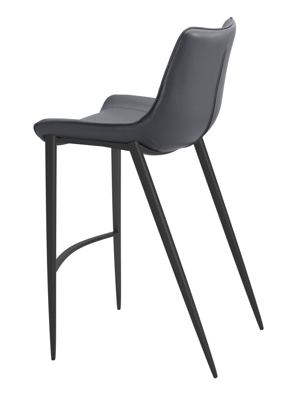 Magnus Bar Chair (Set of 2) Dark Gray & Black