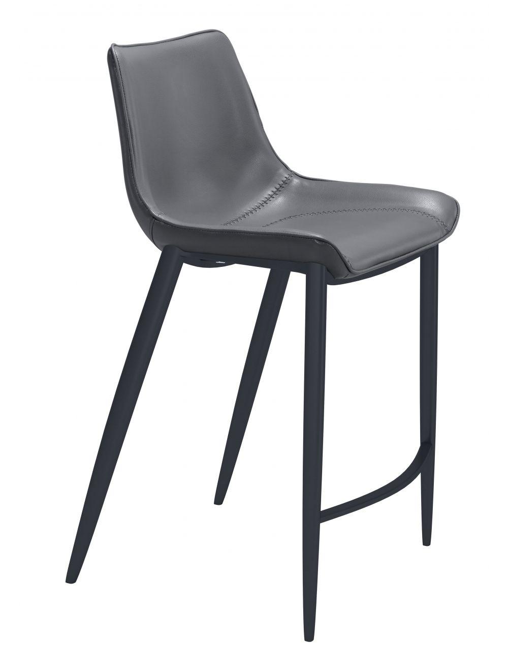 Zuo Magnus Counter Chair (Set of 2) Dark Gray & Black BAR STOOLS + COUNTER STOOLS