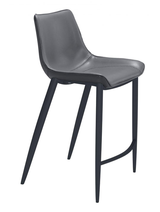 Zuo Magnus Counter Chair (Set of 2) Dark Gray & Black BAR STOOLS + COUNTER STOOLS