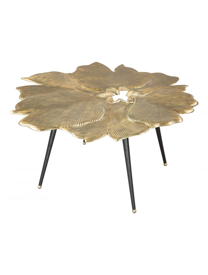 Gingko Coffee Table Antique Brass