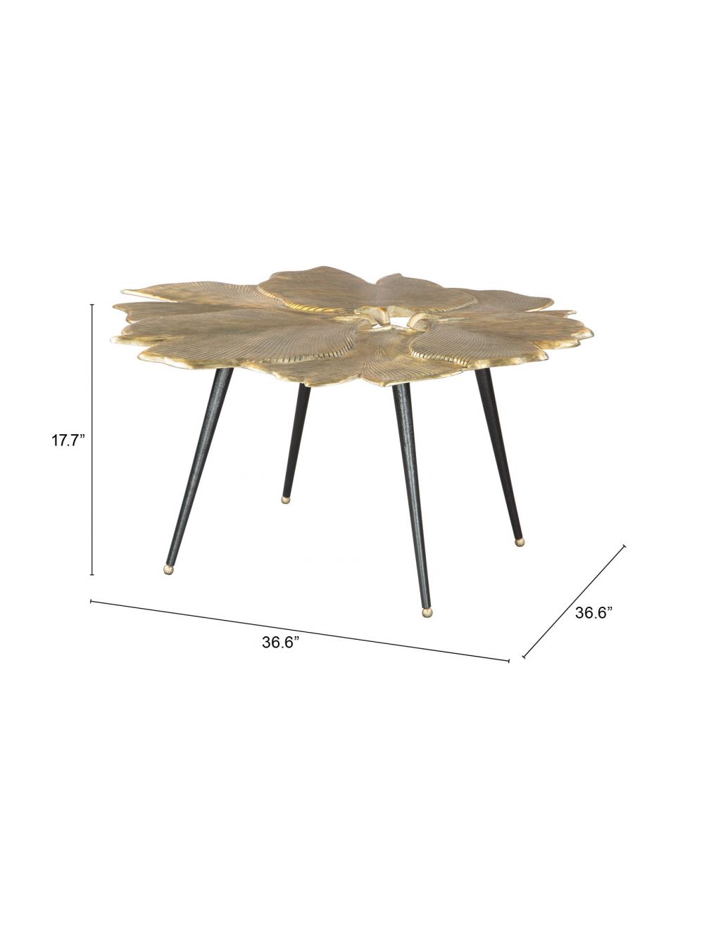 Gingko Coffee Table Antique Brass