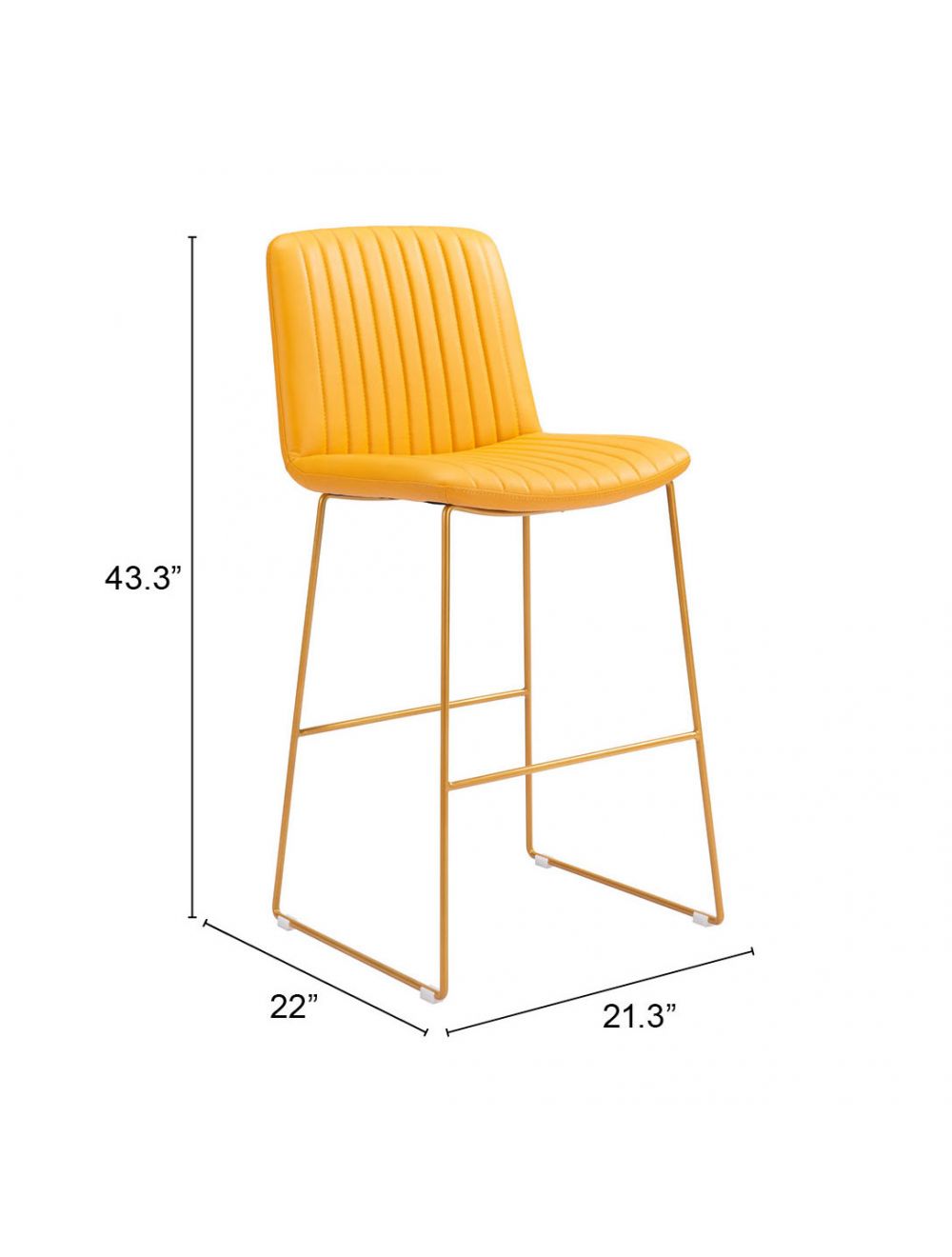 Mode Bar Chair (Set of 2) Yellow