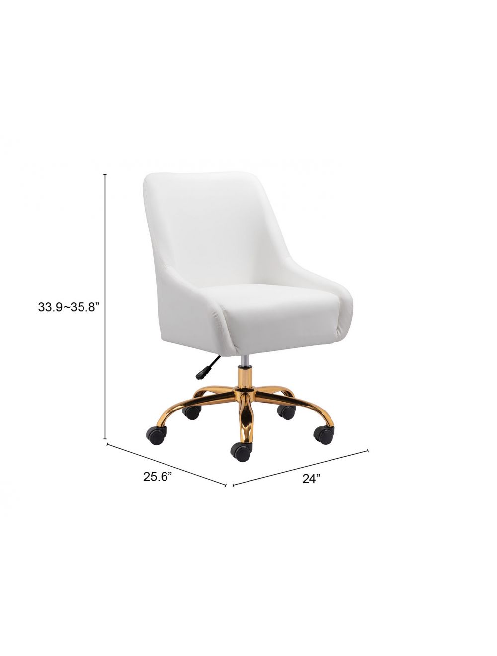 Madelaine Office Chair White & Gold