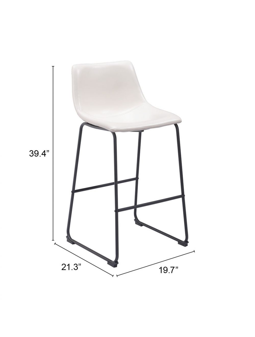 Smart Bar Chair (Set of 2) Distressed White
