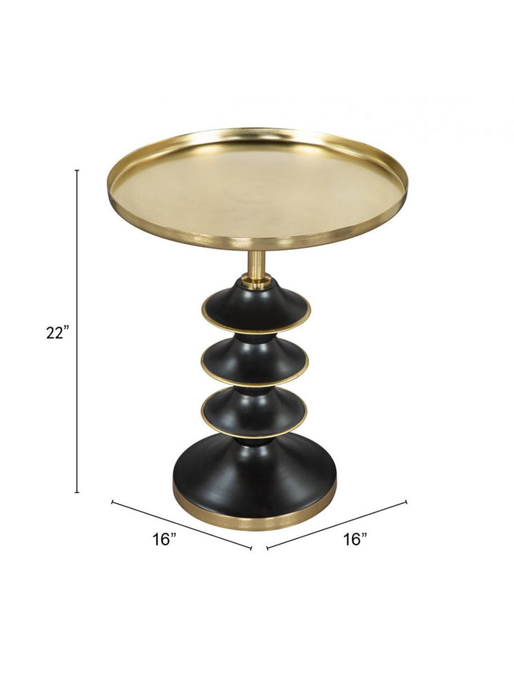 Donahue Side Table Gold & Black