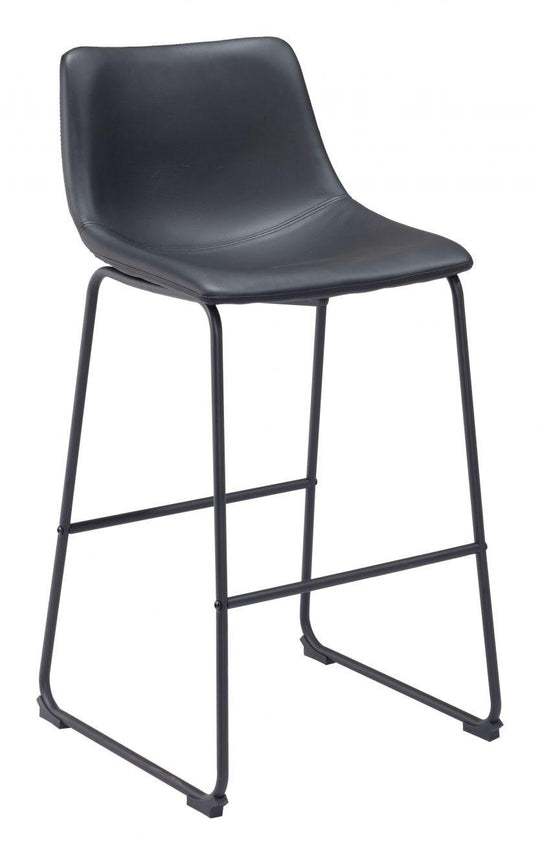 Zuo Smart Bar Chair (Set of 2) Black BAR STOOLS + COUNTER STOOLS