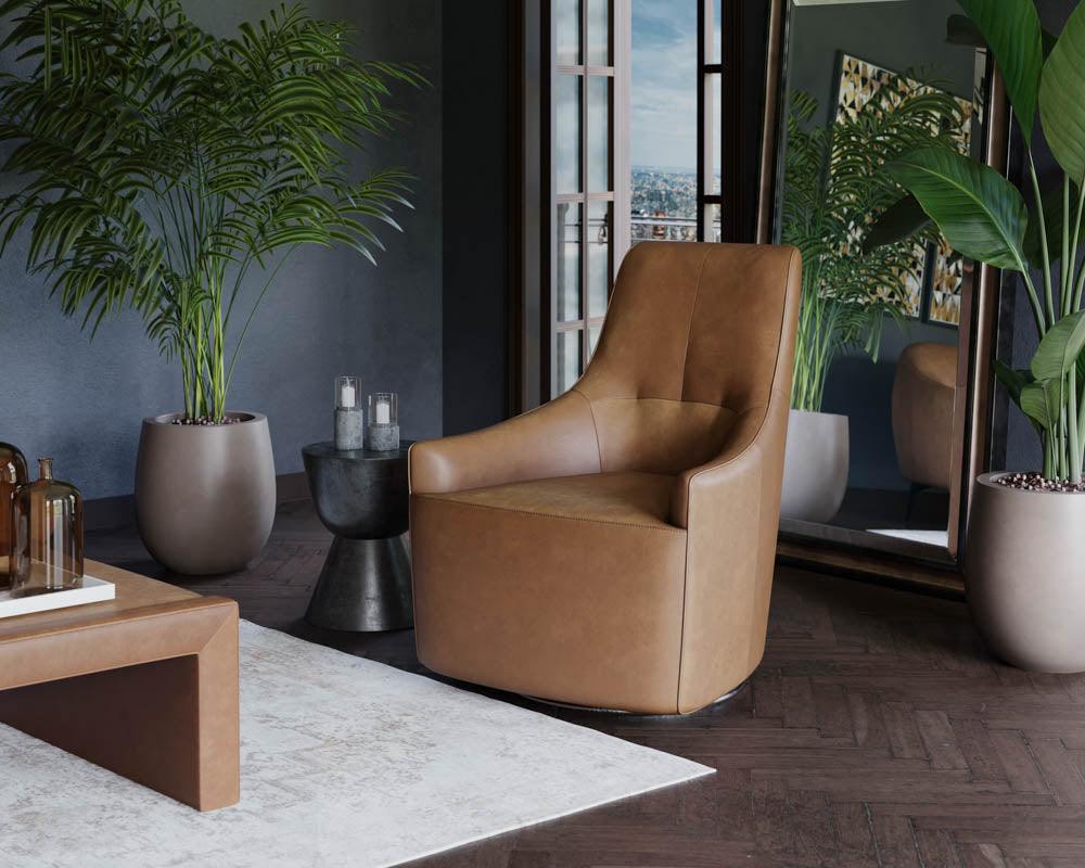 Sunpan Carmine Swivel Lounge Chair ACCENT + LOUNGE CHAIRS