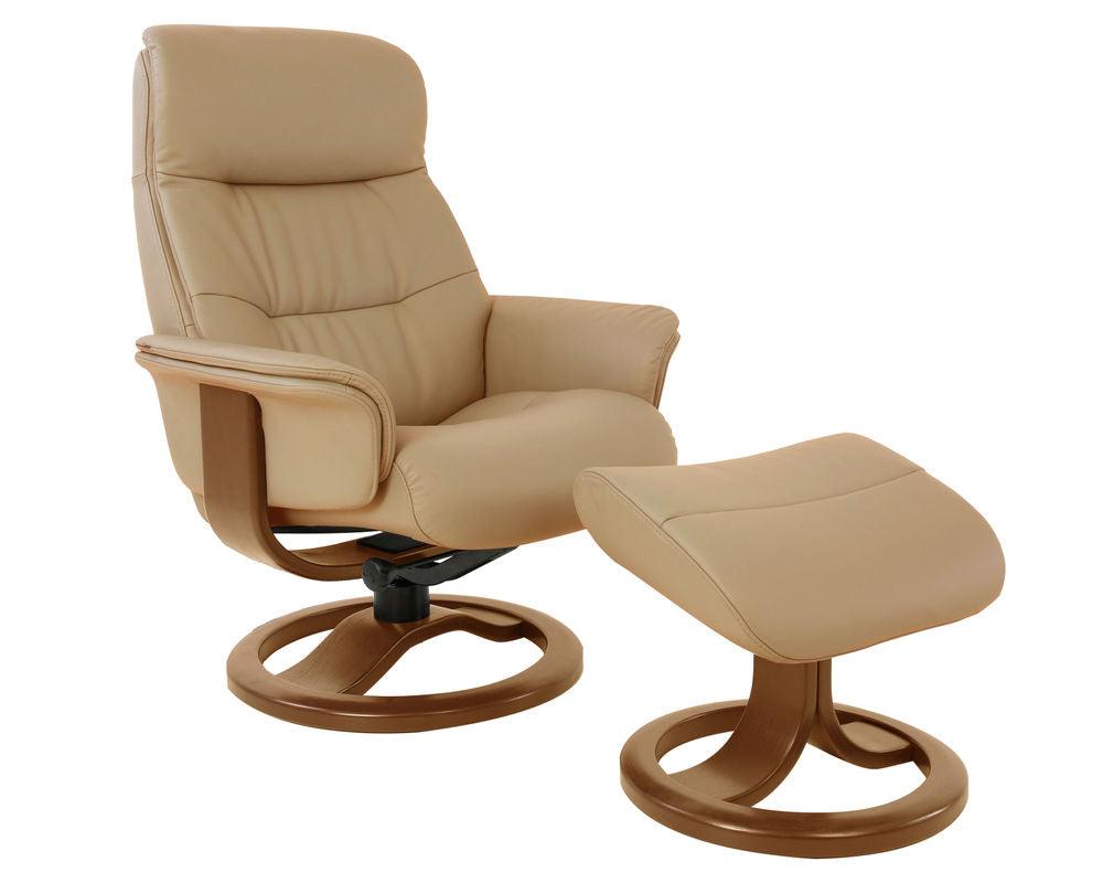 Manual/Cigar Walnut/Small Recliner with Footstool - 30W x 39.7H x 31D