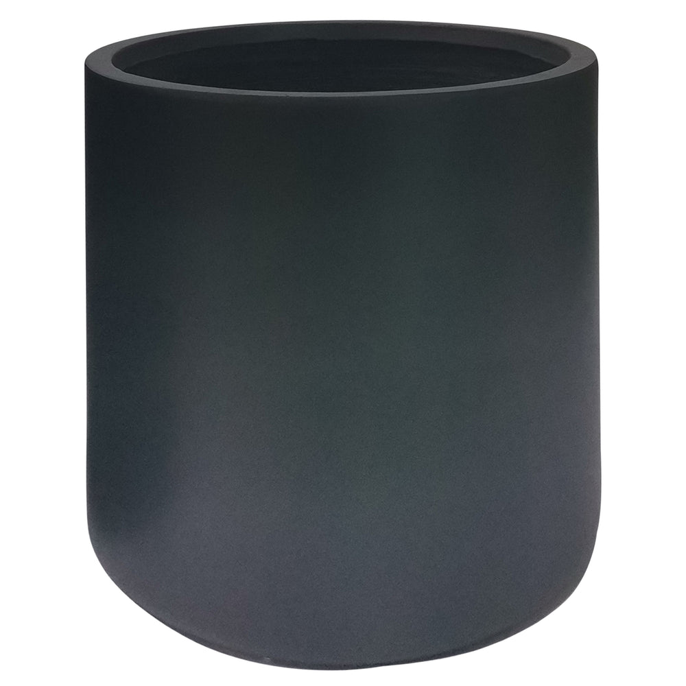 Resin, S/2 13/16"d Round Nested Planters, Black